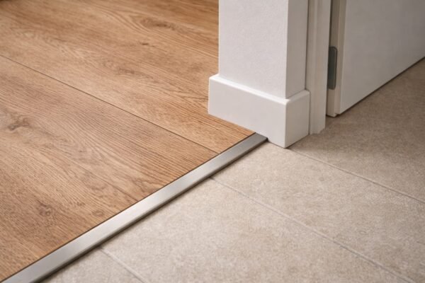 حافة باركية مع وزرة حديثة وانتقال مرتب عند باب