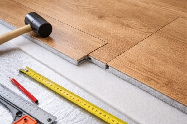 تركيب باركية كليك مع طبقة عزل وأدوات قياس