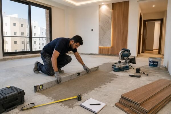 تجهيز أرضية لتركيب الباركيه بالفروانية
