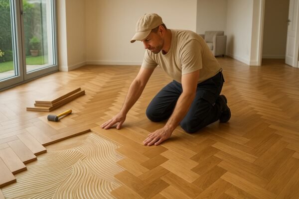 فني تركيب باركيه في منزل فاخر بالكويت